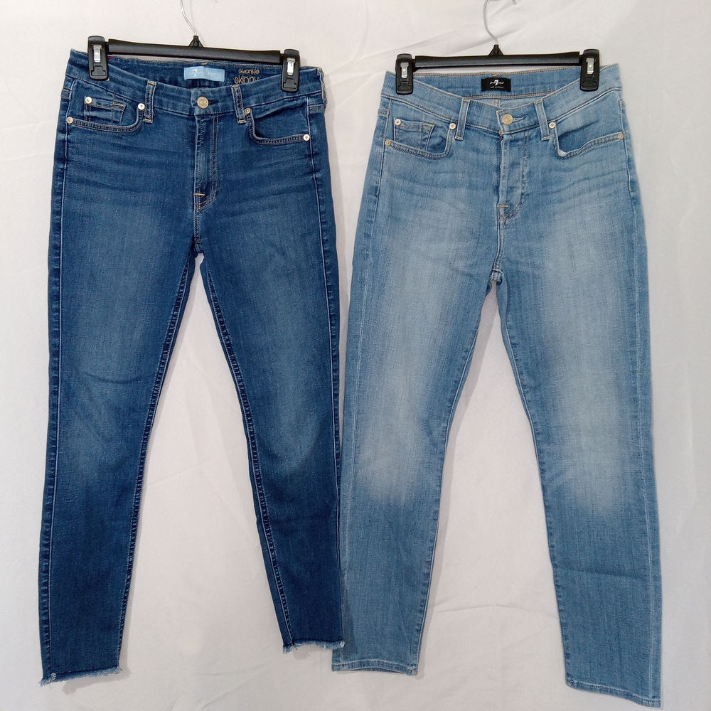 Seven For All Mankind Women’s Jeans (28x29) B(air) And Skinny Ankle (28×28) - Picture 2 of 15